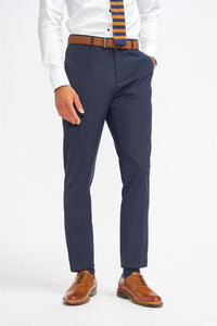 Malibu - Pantalones formales azul marino para hombre