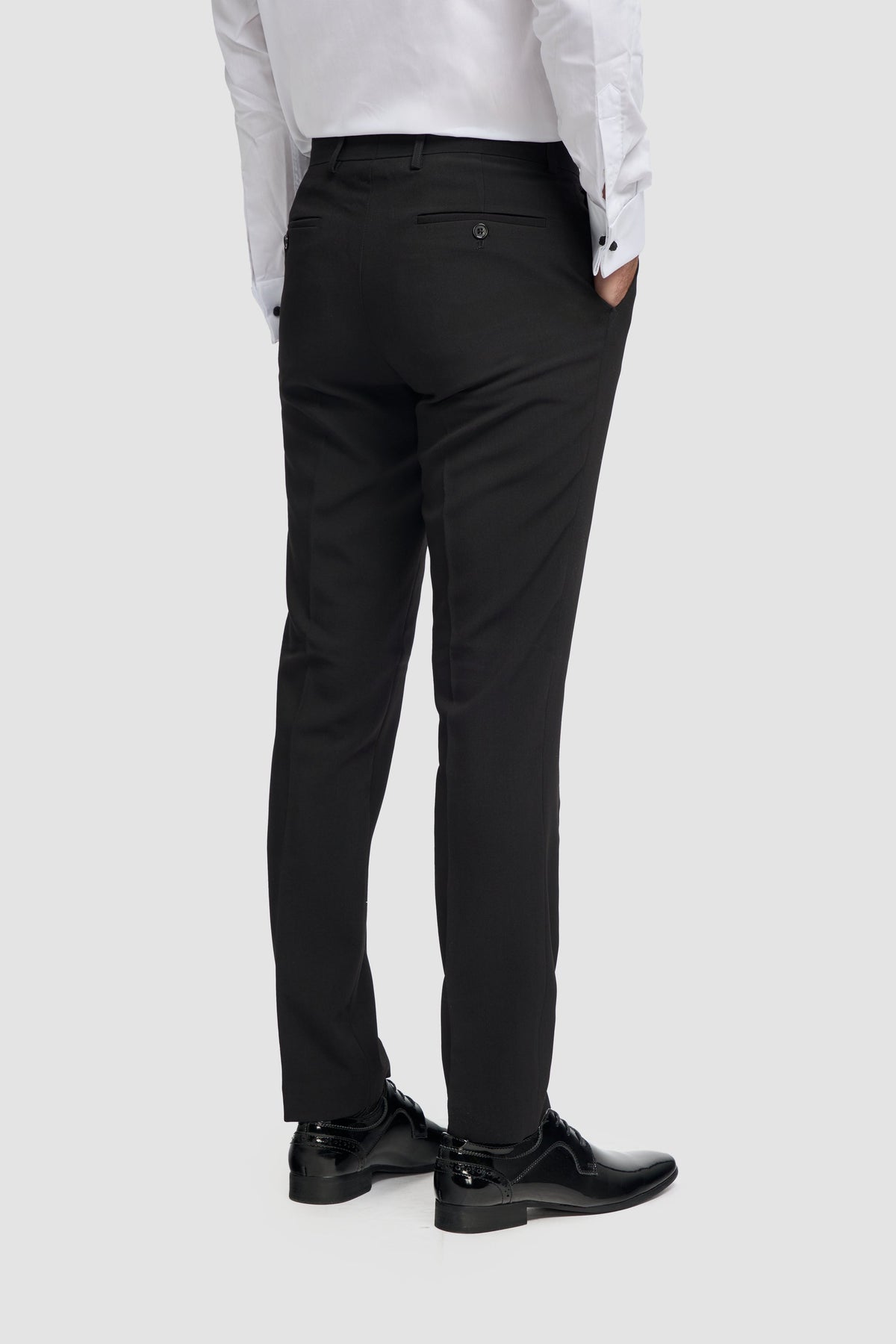 Tux - Pantalones de esmoquin clásicos negros para hombre