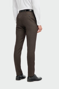 Caridi - Pantalones de tweed marrón para hombre