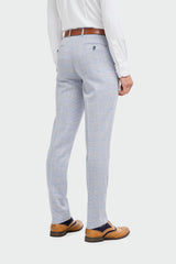 Caridi - Pantalones de boda azul claro para hombre