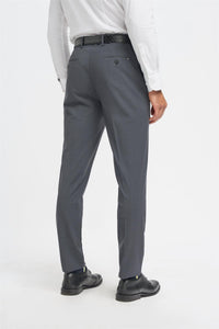 Bond - Pantalones formales de hombre color carbón