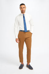 James - Pantalones formales de hombre color marrón camel