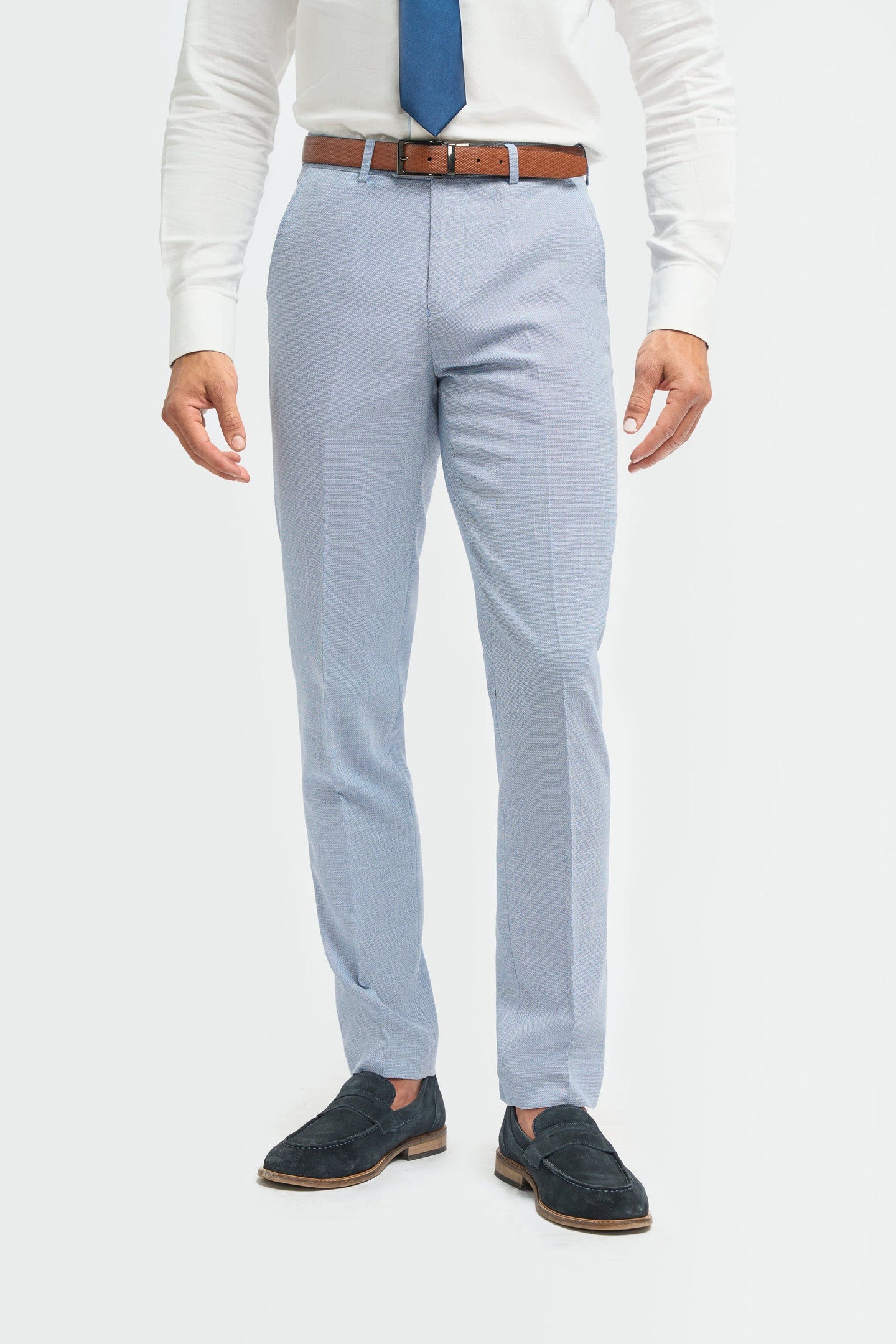 Miami - Pantalones azules de hombre con estampado de trama cruzada