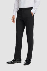 Tux - Pantalones de esmoquin clásicos negros para hombre