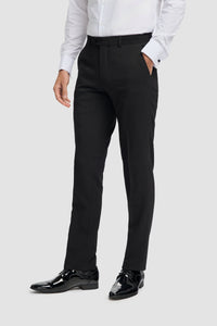Tux - Pantalones de esmoquin clásicos negros para hombre