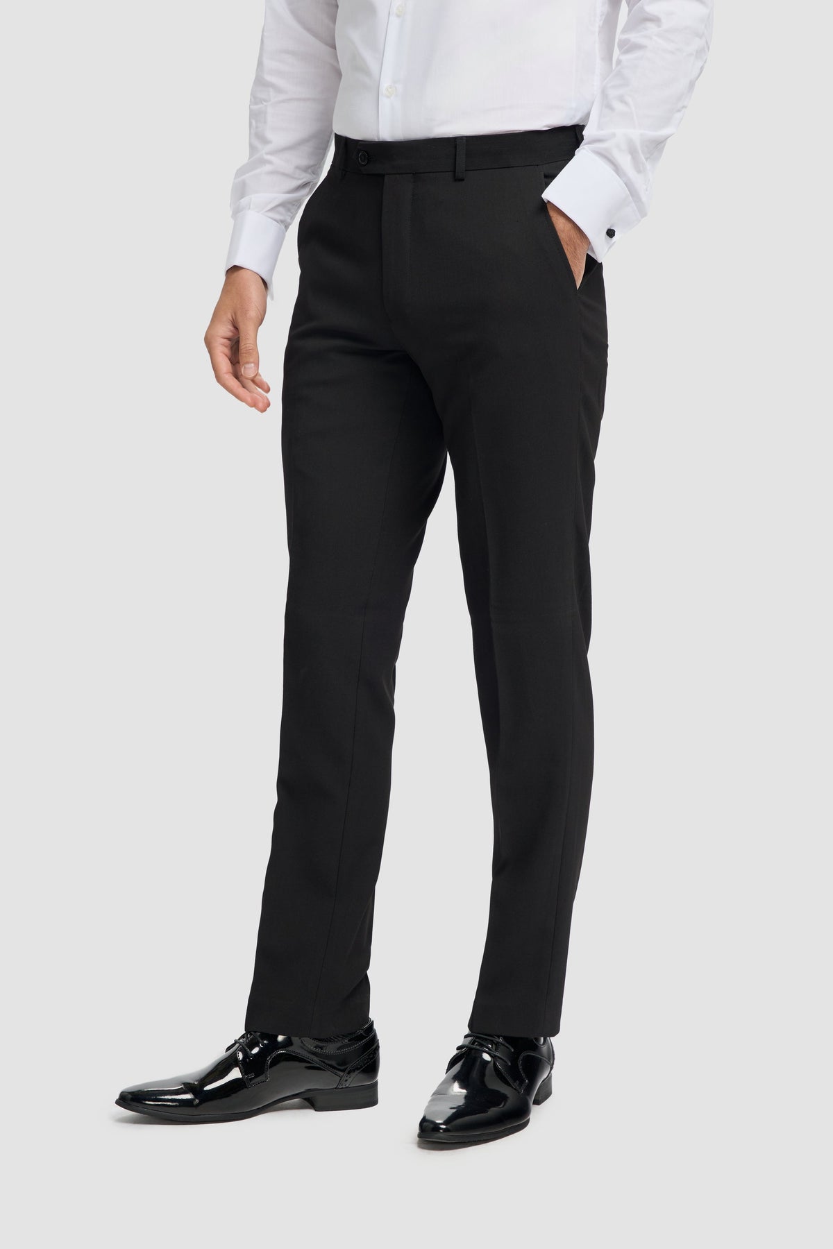 Tux - Pantalones de esmoquin clásicos negros para hombre