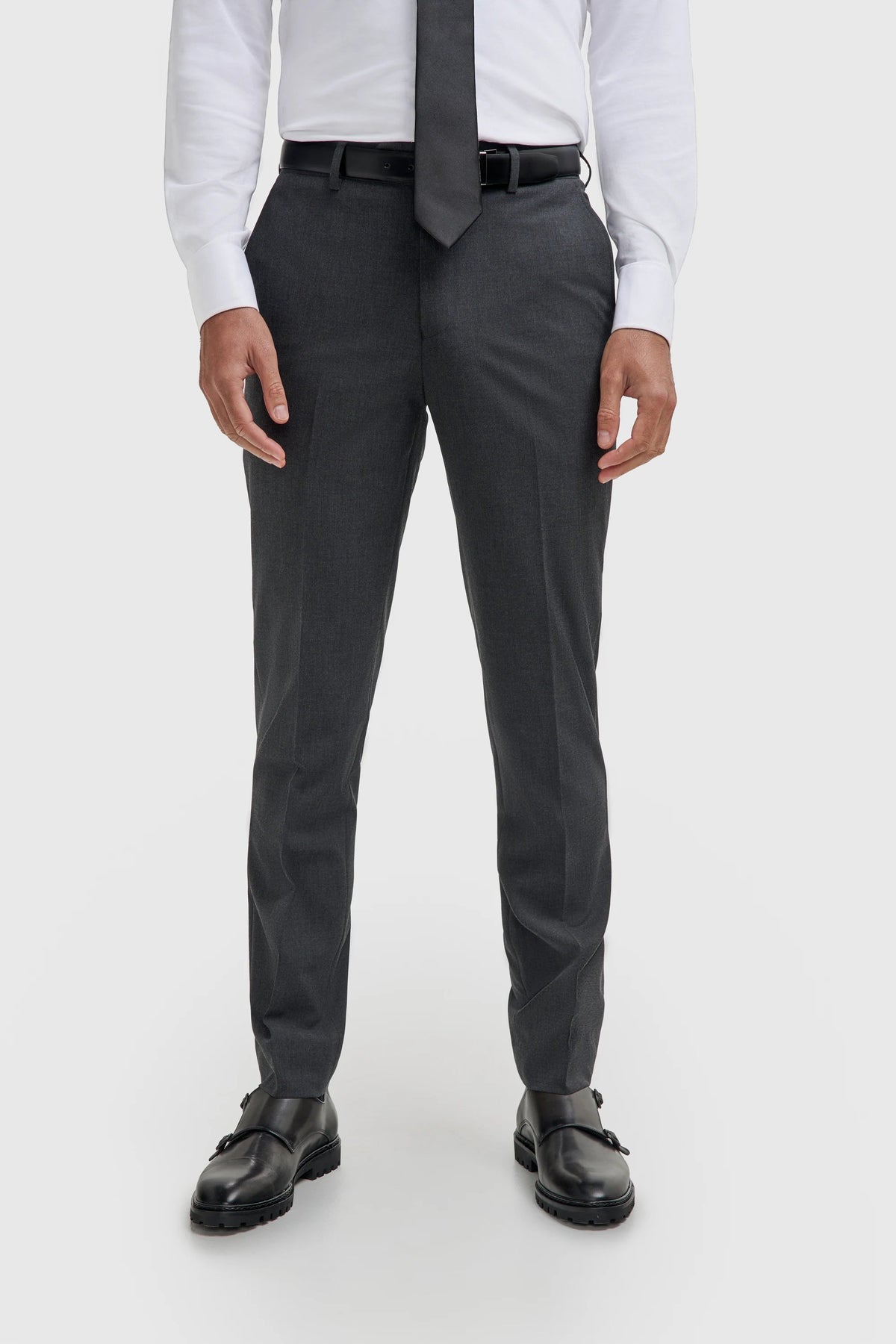 Malibu - Pantalones texturizados color carbón para hombre