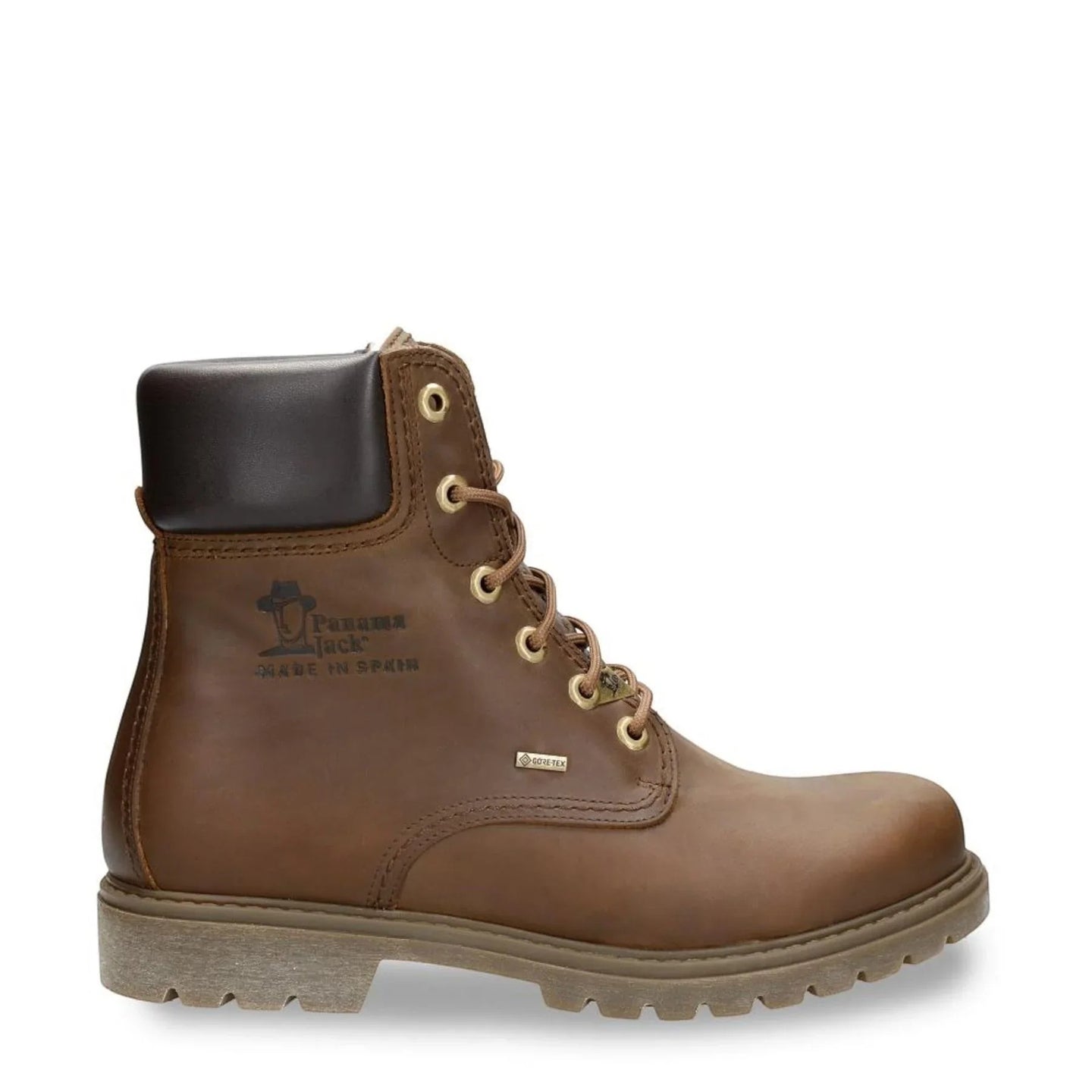 03 GTX C1 - Botines de cuero impermeables color marrón corteza para hombre