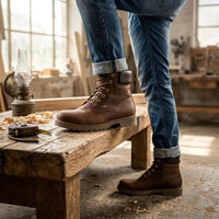 03 GTX C1 - Botines de cuero impermeables color marrón corteza para hombre