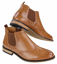 Botas brogue sin cordones para hombre