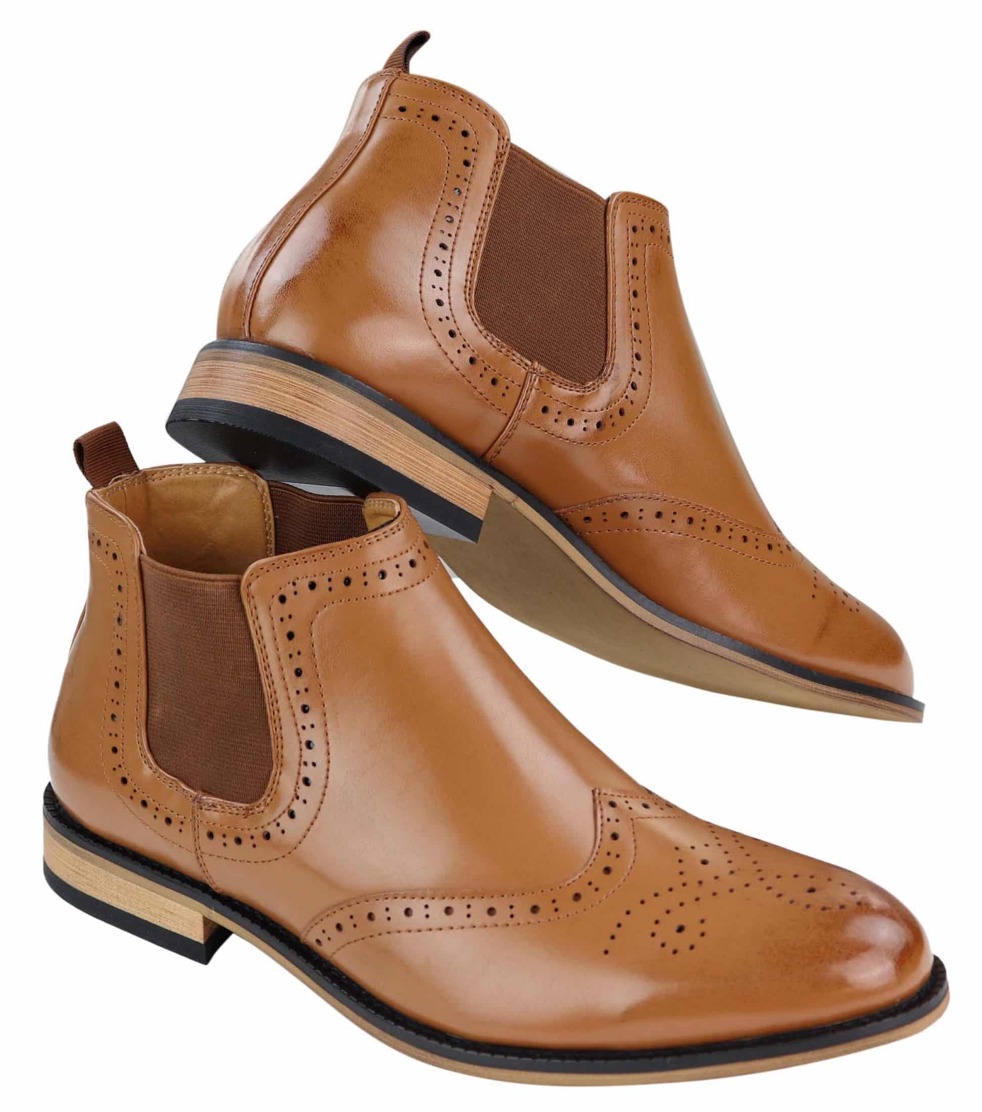 Botas brogue sin cordones para hombre