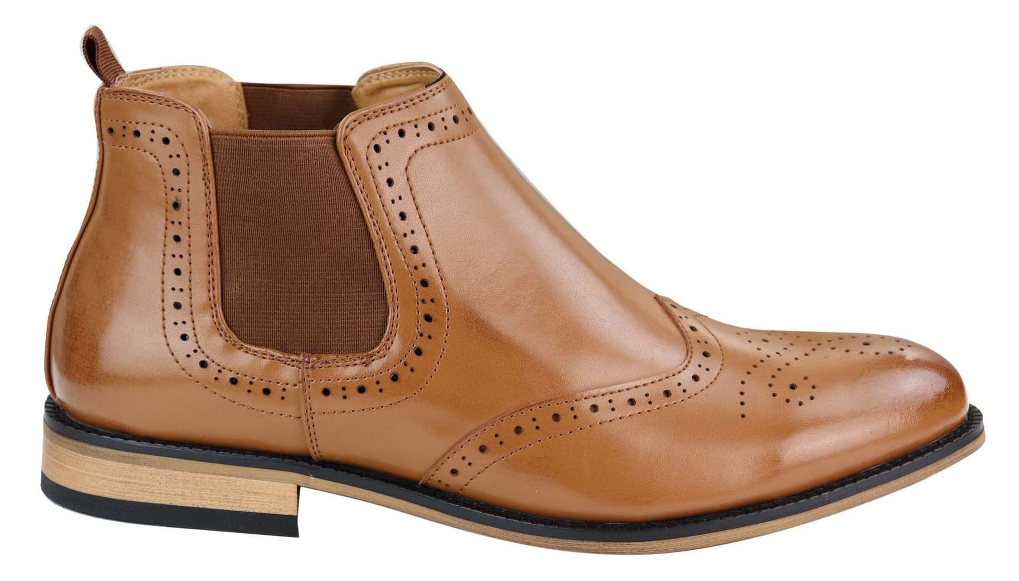 Botas brogue sin cordones para hombre