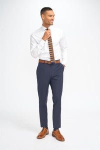 Malibu - Pantalones formales azul marino para hombre
