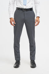 Bond - Pantalones formales de hombre color carbón