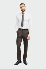 Caridi - Pantalones de tweed marrón para hombre