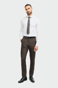 Caridi - Pantalones de tweed marrón para hombre