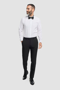 Tux - Pantalones de esmoquin clásicos negros para hombre