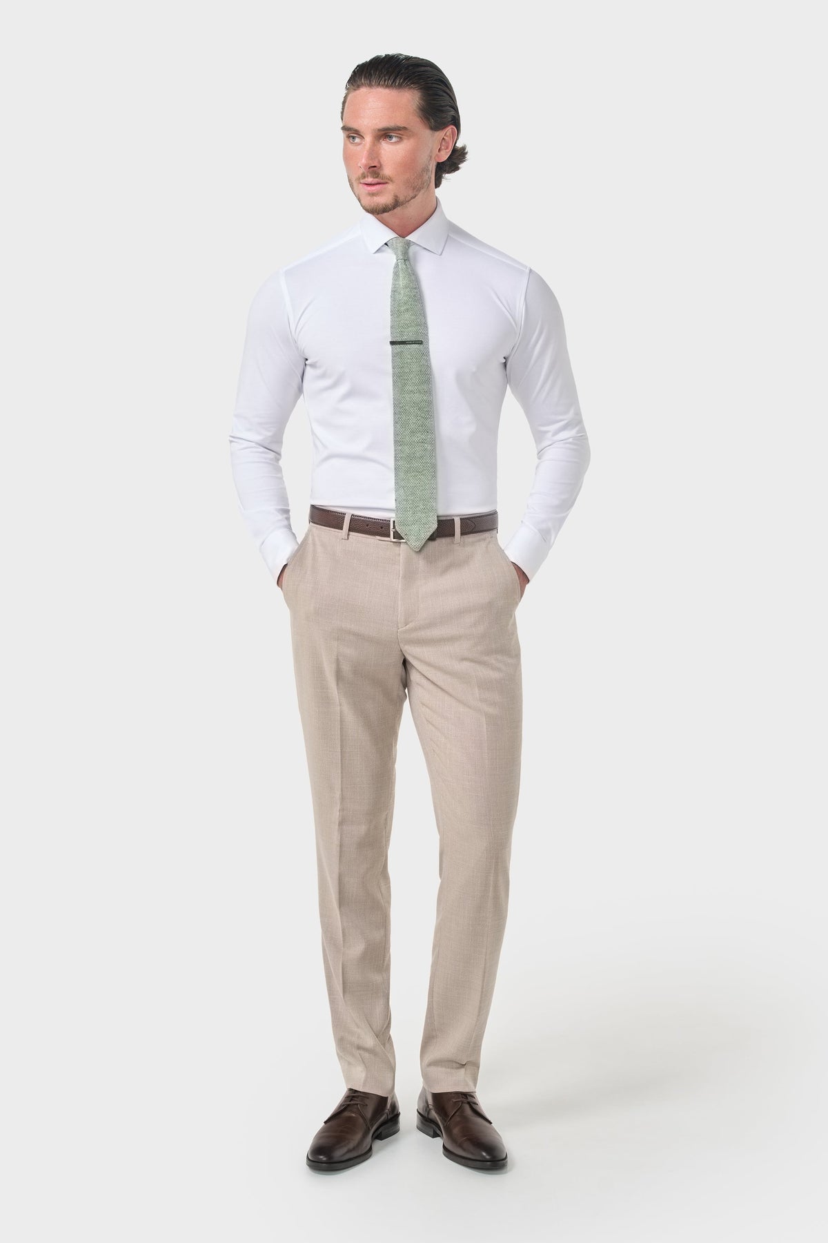 Miami - Pantalones de boda beige para hombre