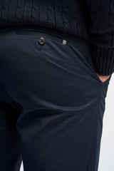 Mario - Pantalones clásicos de verano azul marino para hombre