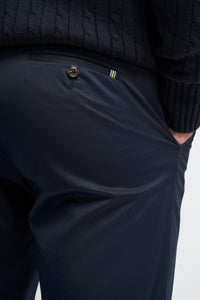 Mario - Pantalones clásicos de verano azul marino para hombre