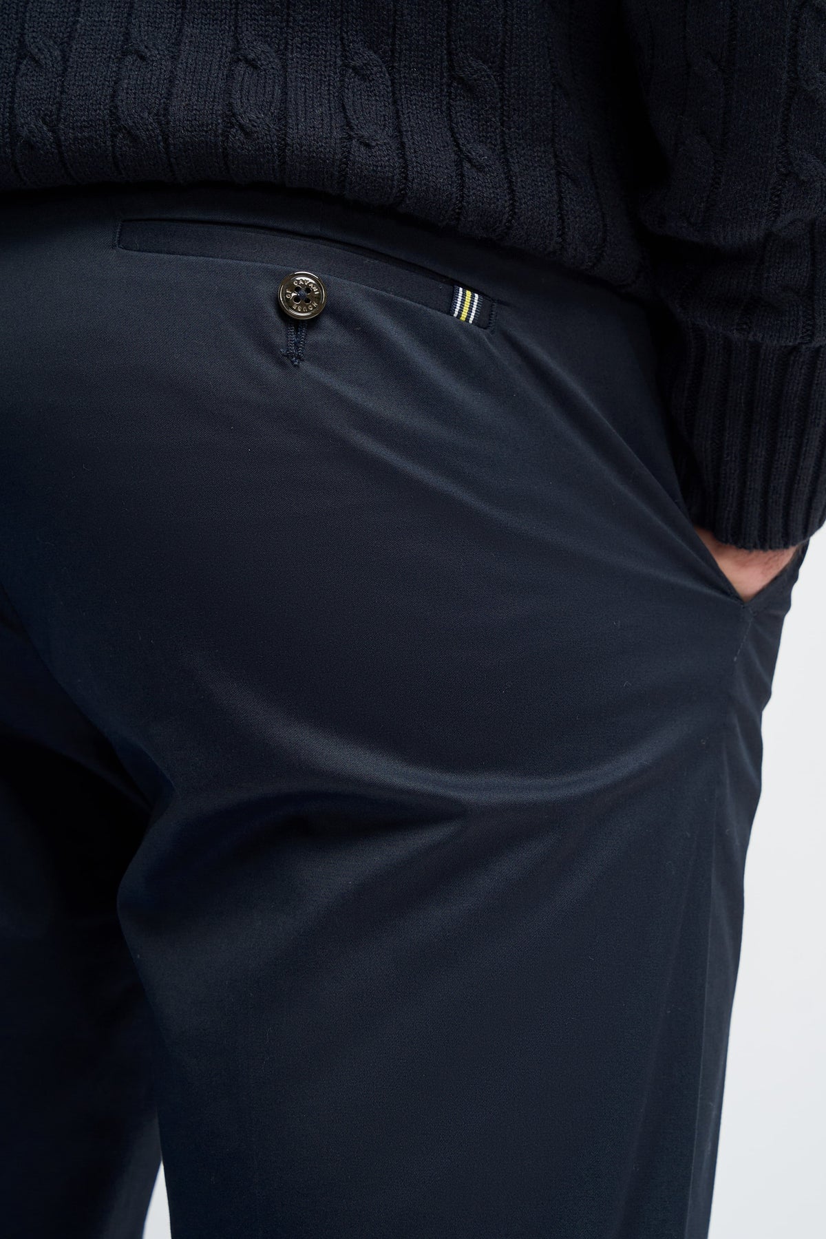 Mario - Pantalones clásicos de verano azul marino para hombre