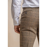 Albert - Pantalones de tweed marrón claro para hombre
