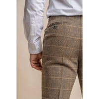 Albert - Pantalones de tweed marrón claro para hombre