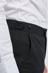 Aspen - Pantalones clásicos negros lisos para hombre