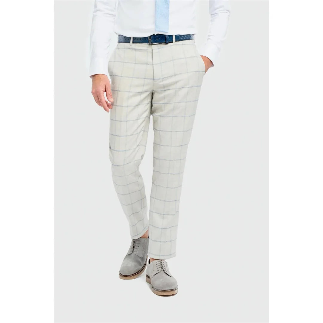 Gabriel - Pantalones grises a cuadros para hombre