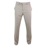Sandon - Pantalones de hombre color crema con estampado de trama cruzada