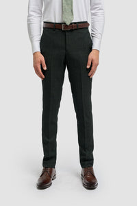 Caridi - Pantalones de tweed verde oliva para hombre