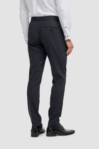 Aspen - Pantalones clásicos azul marino lisos para hombre