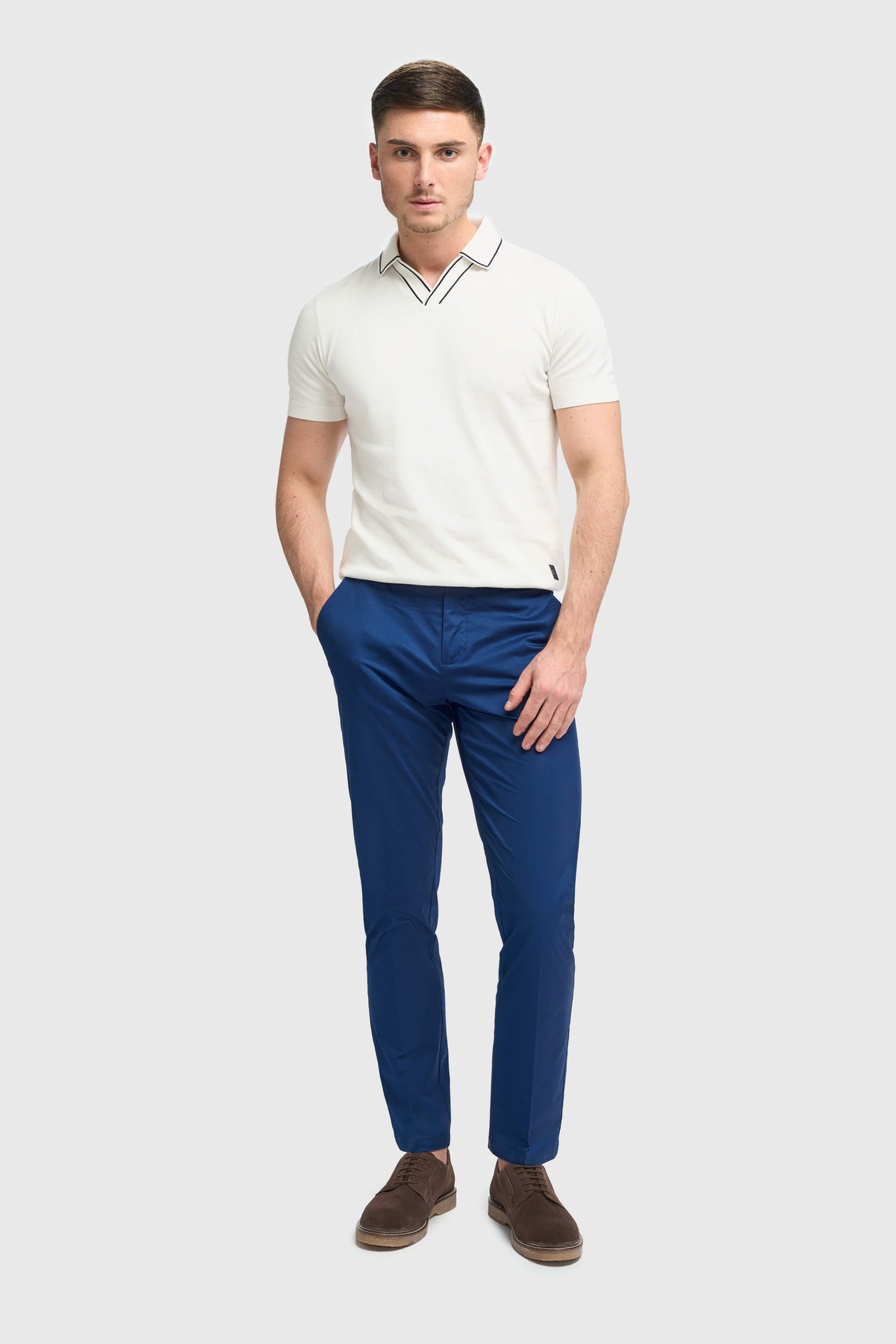Mario - Pantalones elegantes azules de verano para hombre