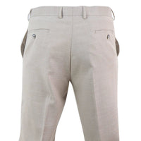 Sandon - Pantalones de hombre color crema con estampado de trama cruzada