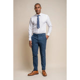 Pantalones de tweed a cuadros azules para hombre - Cavani Carnegi