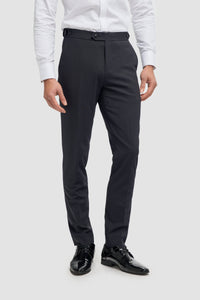 Aspen - Pantalones clásicos azul marino lisos para hombre