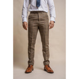 Albert - Pantalones de tweed marrón claro para hombre