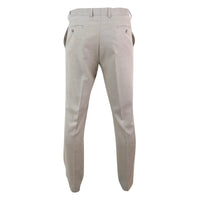 Sandon - Pantalones de hombre color crema con estampado de trama cruzada