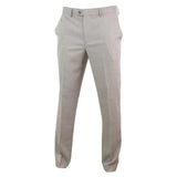 Sandon - Pantalones de hombre color crema con estampado de trama cruzada