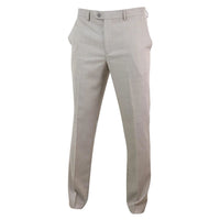 Sandon - Pantalones de hombre color crema con estampado de trama cruzada