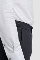 Aspen - Pantalones clásicos azul marino lisos para hombre