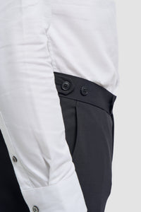 Aspen - Pantalones clásicos azul marino lisos para hombre
