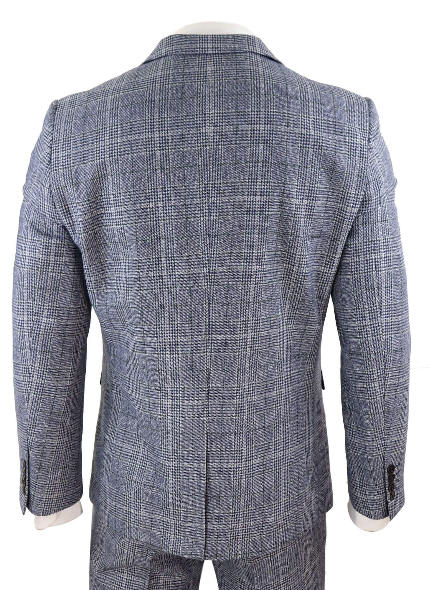 Harry Brown - Traje de tres piezas para hombre, color gris azulado, modelo Prince of Whales
