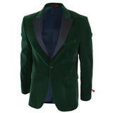 Blazer de esmoquin de terciopelo verde para hombre con solapas de satén, ideal para cenas, bodas y graduaciones. Traje de etiqueta.