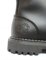 Botas militares unisex de cuero auténtico negras Ginders King Punk Rock Safety Steel Tone