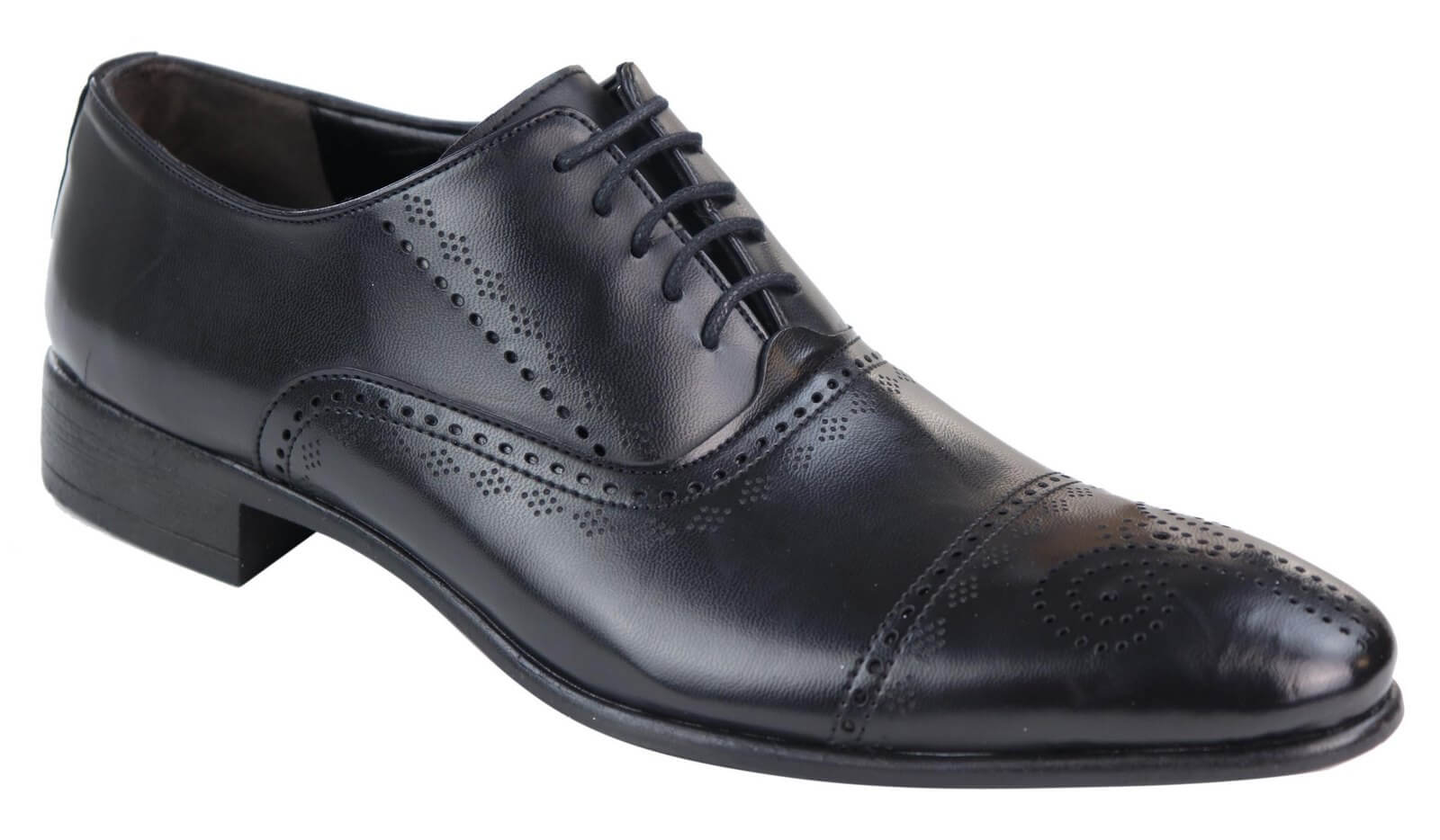Zapatos brogue clásicos negros para hombre