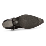 Botas vaqueras negras de estilo western para hombre, estilo vintage, con punta, de caballero, hasta el tobillo, de estilo campestre, de cuero auténtico.