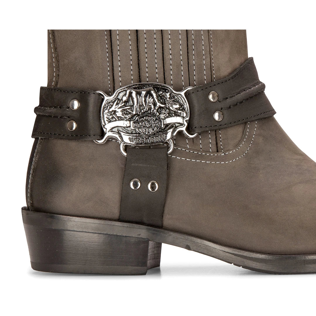 Botas vaqueras negras de estilo western para hombre, con punta cuadrada, ideales para el campo, la caza, el senderismo y montar a caballo.