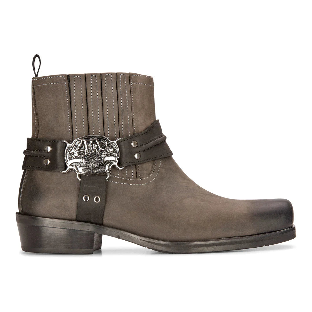 Botas vaqueras negras de estilo western para hombre, con punta cuadrada, ideales para el campo, la caza, el senderismo y montar a caballo.