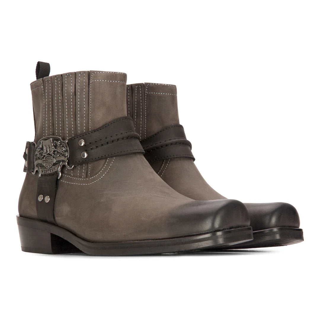 Botas vaqueras negras de estilo western para hombre, con punta cuadrada, ideales para el campo, la caza, el senderismo y montar a caballo.